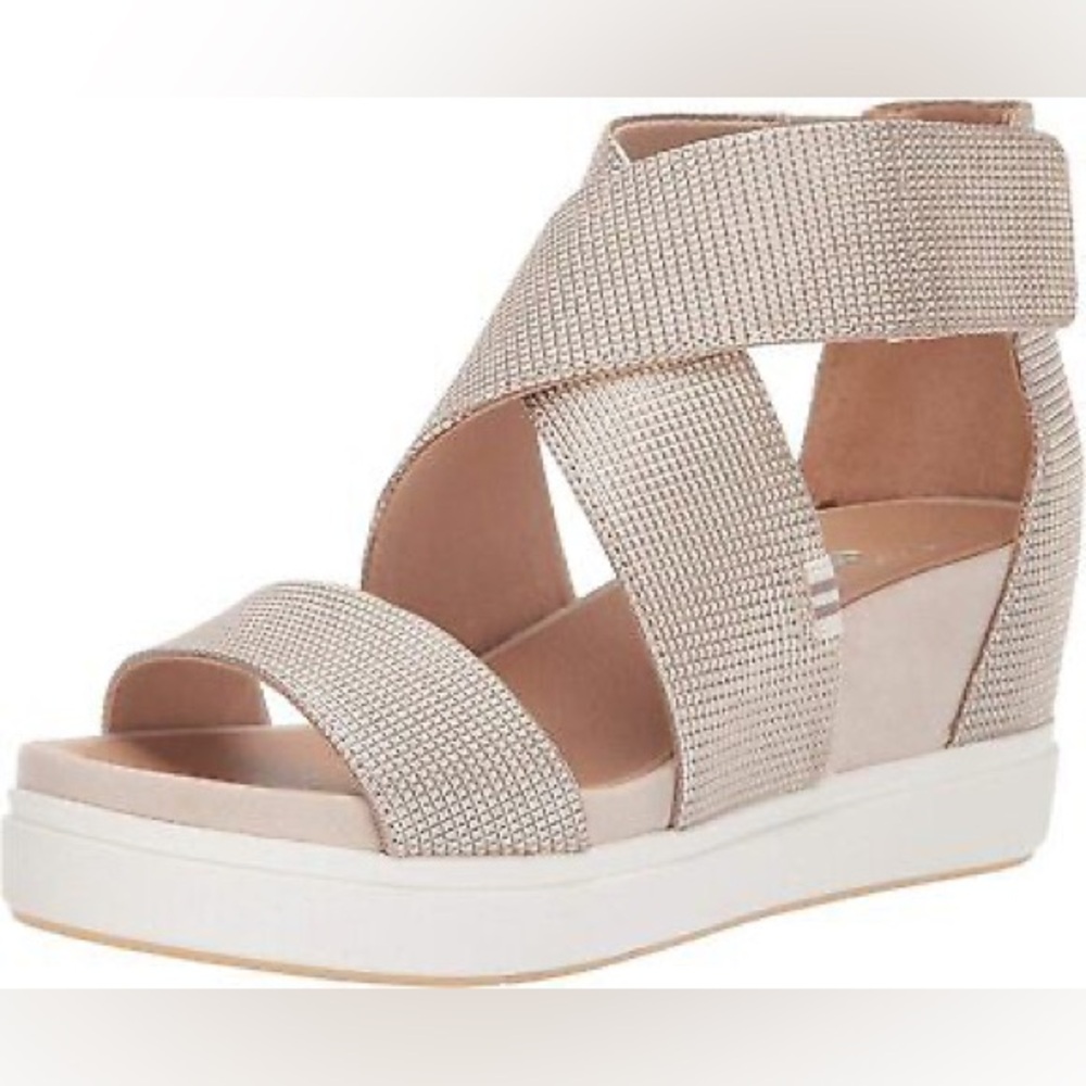NWOB Scout High Wedge Sandal Gold Metallic Original Collection Dr Scholls 8.5
